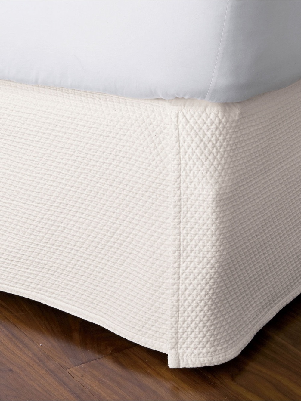 The Company Store Madelyn Egyptian Cotton Matelass Bed Skirt Twin Ivory 18 Inch